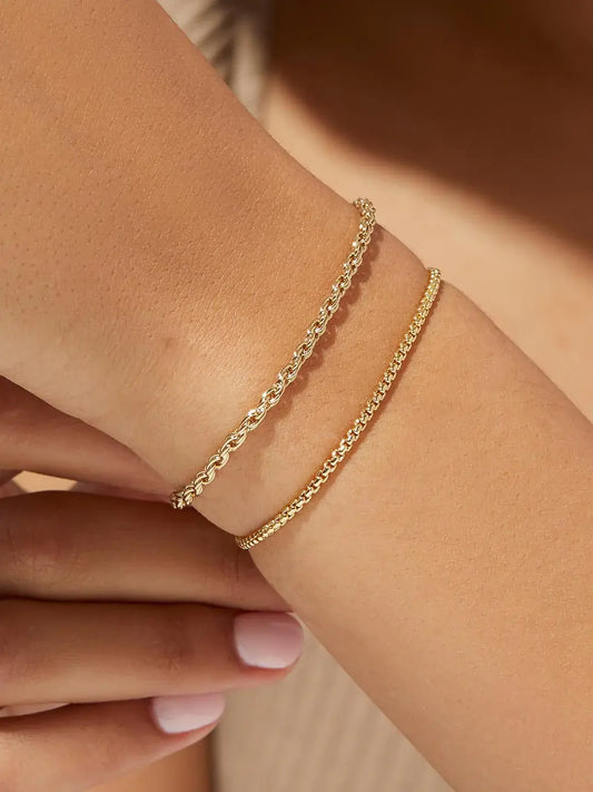 Elegantes Gold-Gliederarmband-Set